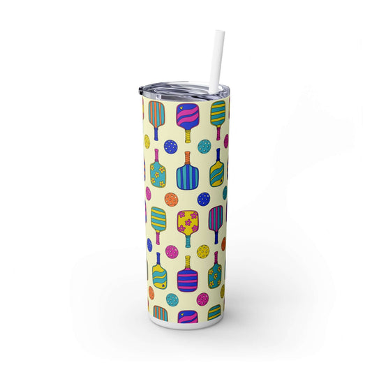 photo of tumbler with pickleball paddles